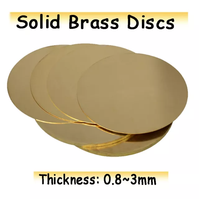 Solid Brass Orbicular Discs Thick 0.8~3mm Dia 50~200mm Metal Round Sheets Blanks