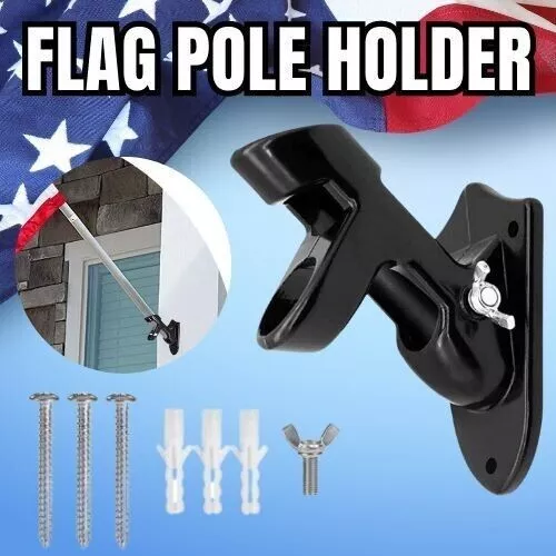 Wall Mounted Flag Pole Holder-Two-Position Mounting Bracket with Hardwares