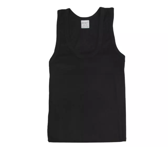 Black Mens Cotton Ribbed Chesty Singlet Mens Tops Singlets Rib