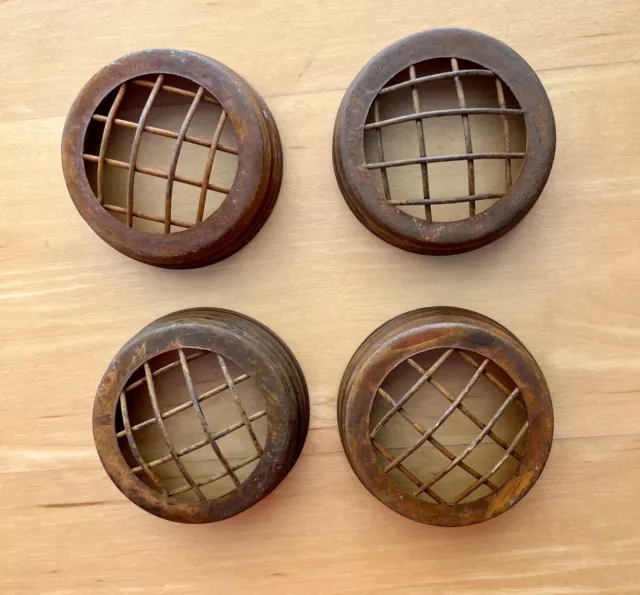 Four Ball Jar Faux Rusty Wire Top Lids For Country Cottage Decorating