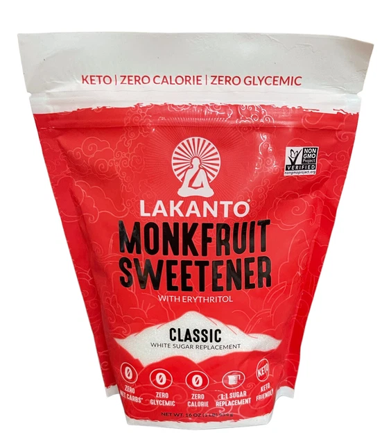 LAKANTO MONKFRUIT SWEETENER White Sugar Replacement Zero Glycemic Keto