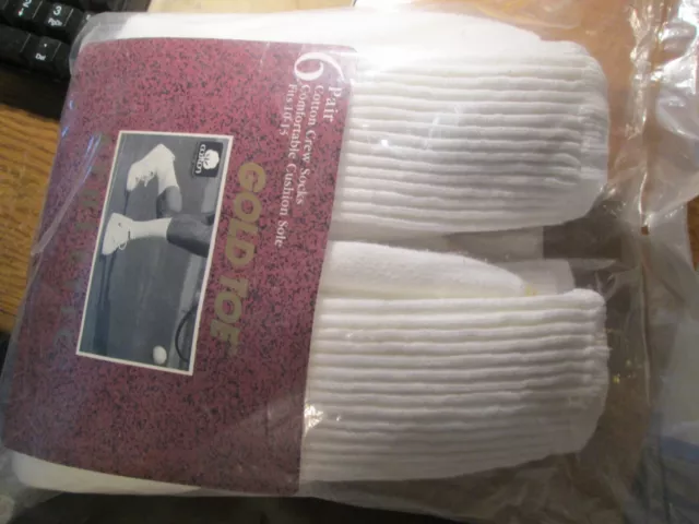 Vtg 6 Pair GOLDTOE Soft Cotton Athletic Socks 10-13 NOS in Original Package.