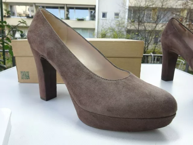 UNISA RICINO Damen Schuhe Plateau Pumps Wildleder Braun Spain Gr.38 Neuw