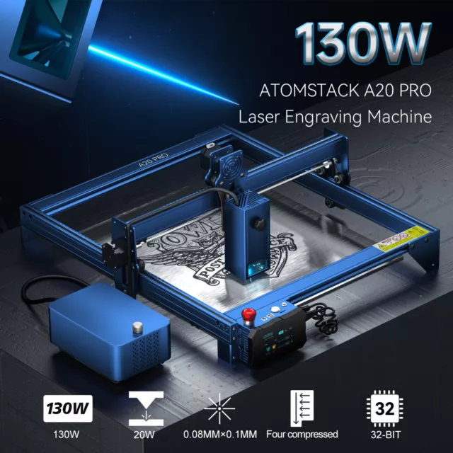 ATOMSTACK A20 Pro Laser Engraver 130W Engraving Cutting Machine with  Air Assist