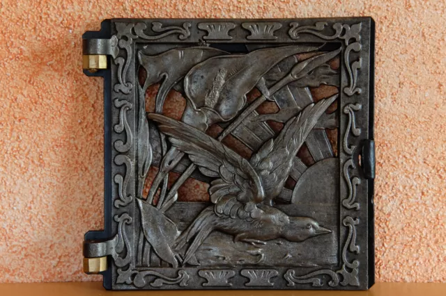 Antike Ofentüre Warmhaltefach Kachelofen Jugendstil Gusseisen Kachelofentür