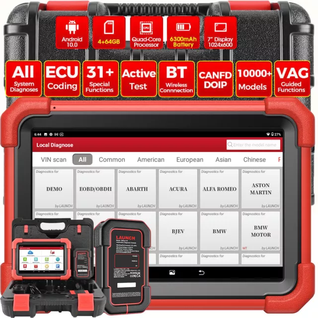 2024 LAUNCH X431 CRP919X BT COCHE OBD2 dispositivo de diagnóstico TODO sistema ECU Key Coding DE