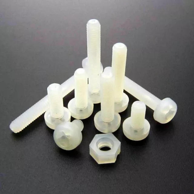 M2 M2.5 M3 M4 M5 M6 M8 M10 White Plastic Nylon Phillips Cross Pan Head Screws