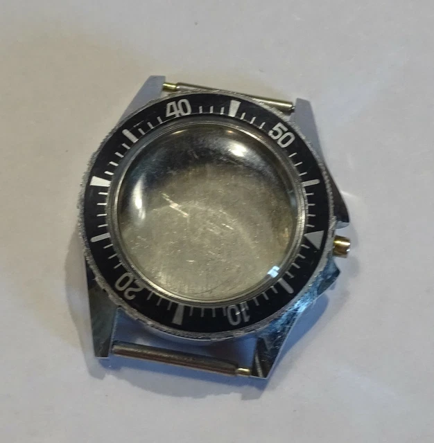 Boîtier De Montre De Plongée Vintage Années 70 Pour Enfant - Acier Chromé - Marque Socame Besançon - À Restaurer