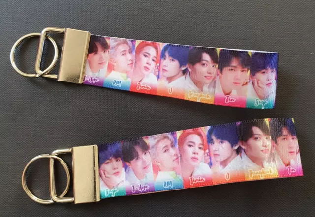 BTS Style Korean Pop Music Band Bangtan Boys Keyring Key Fob Handmade Fun Gift