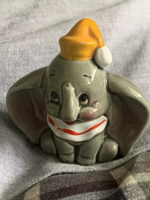 Vintage Disney Dumbo Elephant Miniature Ceramic Figure Figurine Made In Japan