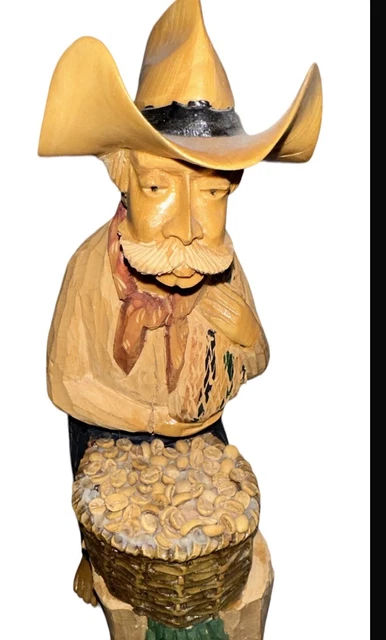 Vtg 1988 Castagna Figurine Cowboy with bananas & nuts-Made in Italy 13” Tall