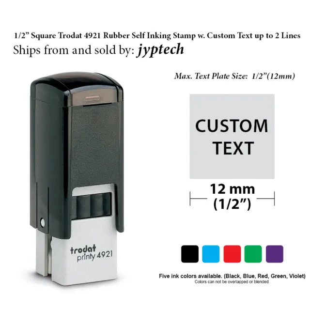 Trodat 4813 Self Inking Rubber Date Stamp w. One Line Custom Text