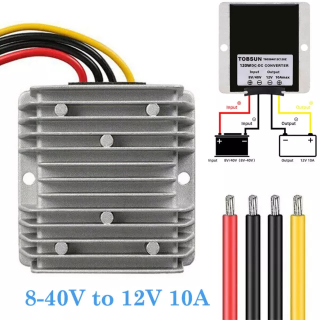 STABILIZZATORE DI TENSIONE DC da 8-40 V a 12 V 10 A regolatore di  alimentazione auto impermeabile nuovo EUR 26,14 - PicClick IT