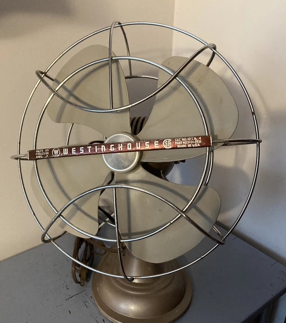 VINTAGE 1950’S WESTINGHOUSE Oscillating Table Desk Fan 35256. Made in