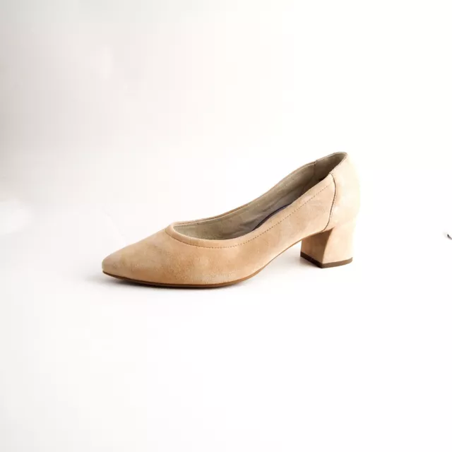 Paul Green Mid Heel Pumps Beige Suede Pointed Toe Womens Shoe Size US 7.5 UK 5