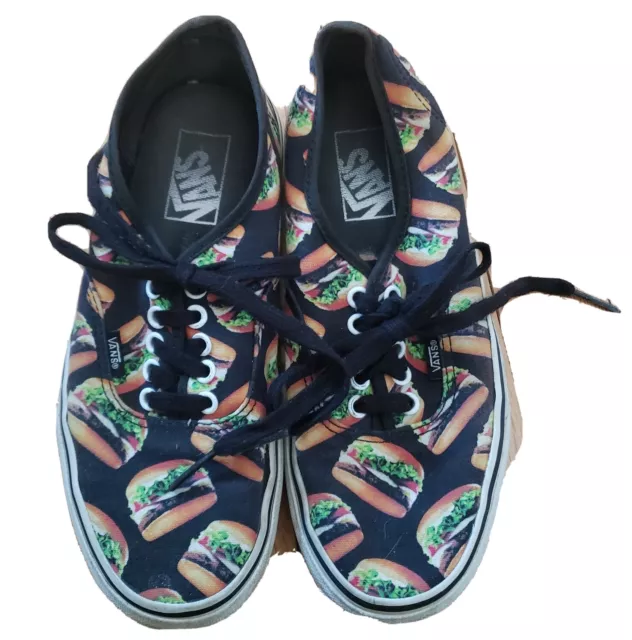 Vans Mens Late Night Hamburger Print Canvas Sneakers Shoes Novelty Skate 7