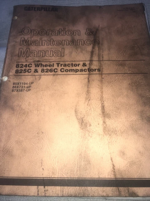 Manuale Di Funzionamento E Manutenzione Caterpillar 824c And 825c 826c 