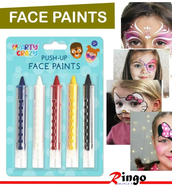 Face Paint Crayons Pens Push Up Colours Classic Halloween Makeup Fancy Dress Up