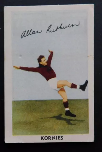 1951 Kornies Card Footballers in Action # 3 A Ruthven - Fitzroy VFL / AFL