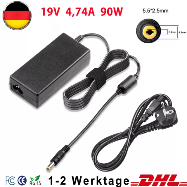 Netzteil Ladegerät Ladekabel 19V 4,74A für Packard Bell EasyNote LM86 LS11hr DE