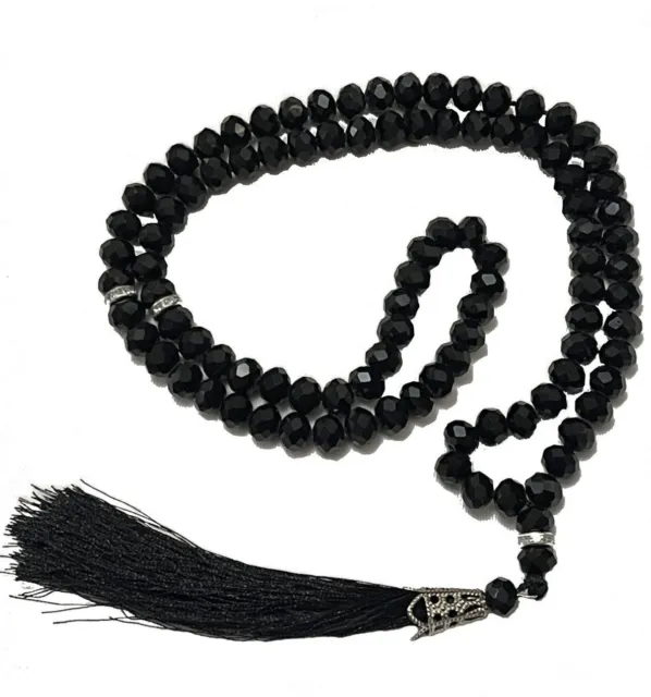 Islamic Tassel Tasbih Crystal 99 Prayer Beads Tasbeeh for Zikr and Dua prayers