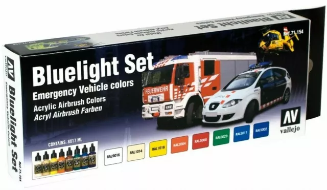 AV Vallejo Model Air  - Bluelight Set (x8) Airbrush Paint Set VAL71154