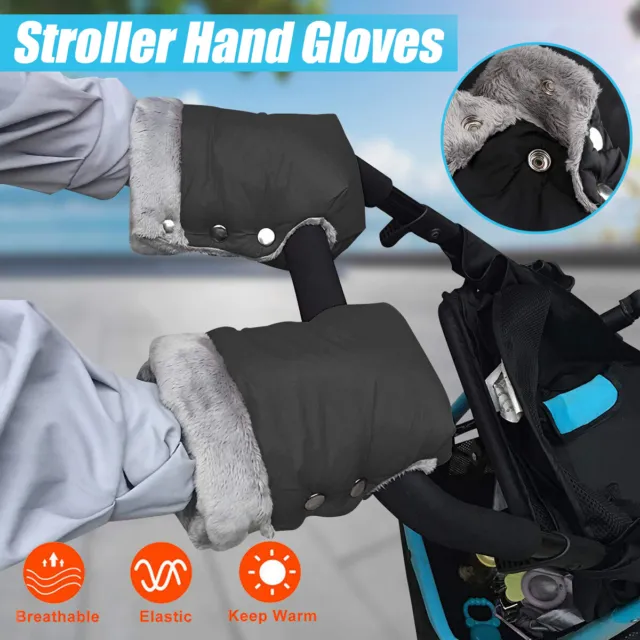 Stroller Fleece Hand Muff Pram Pushchair Glove Windproof Warm Hand Gloves 1 Pair
