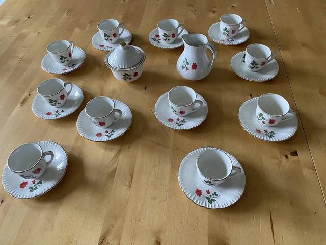 Service à café porcelaine de Digoin & Sarreguemines avec son pot a lait+sucrier