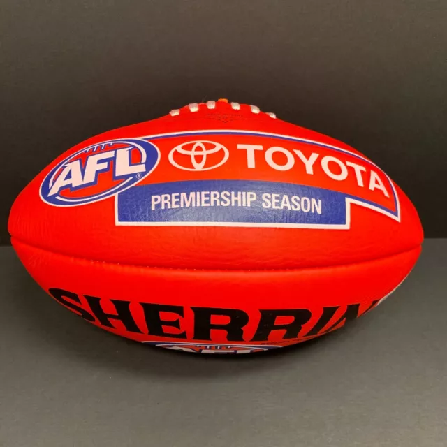 AFL SHERRIN RED REPLICA  FULL GRAIN LEATHER  FOOTBALL MCG Premiers