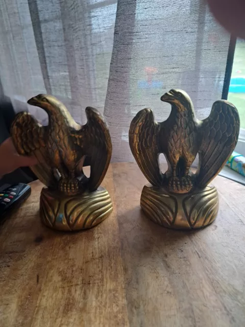 Vintage Pair Of Eagle Bookends