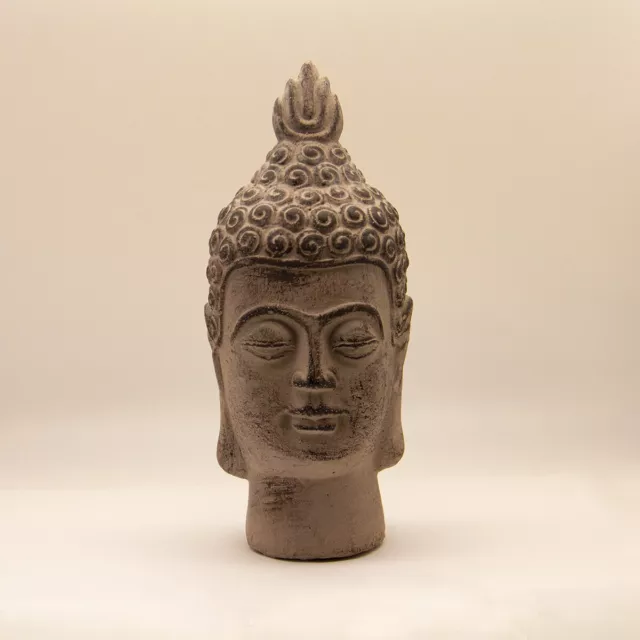 Statua Testa di Buddha in conglomerato di pietra cm 22x10x25h Budda Scultura