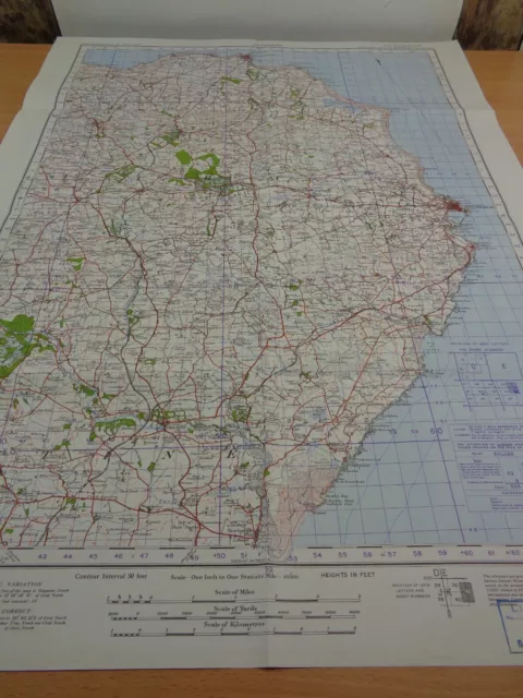 WW2 map "PETERHEAD" with SECRET ROCKET BASE INK STAMP (V1 & V2 ROCKETS)