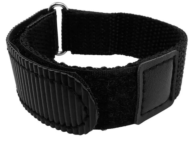 Bracelet Montre Ruban Textile Fermeture Scratch Noir 20mm 22868 22870 2