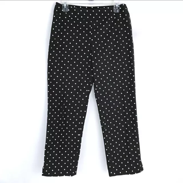 Ann Taylor LOFT Womens Cropped Ankle Pants Sz 4 Brown Polka Dot