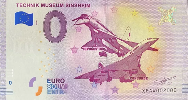 Geldschein 0 Euro Technik Museum Sinsheim Deutschland 2018 Nummer 2000