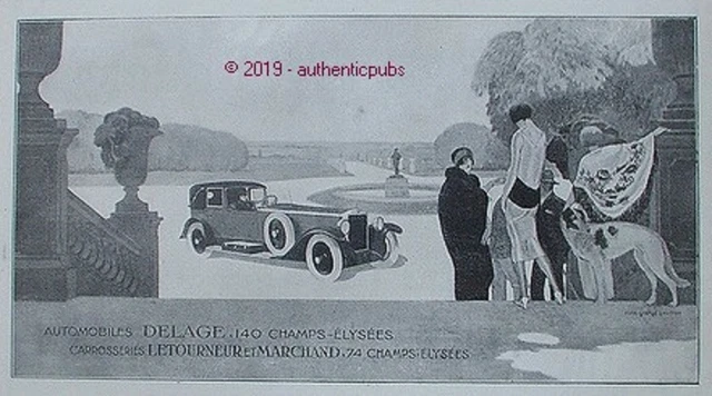 Publicite Delage  Automobile Carrosserie Letourneur Et Marchand De 1925 Ad Pub