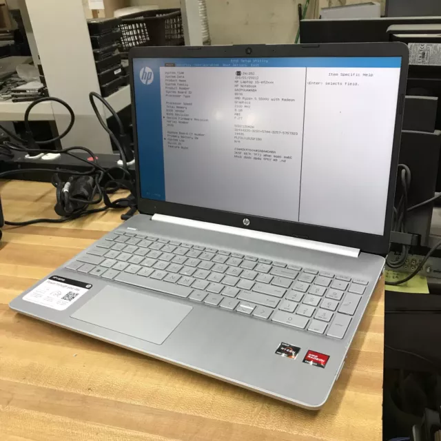 HP 15-ef2013dx 15.6" FHD AMD Ryzen 5 5500U 2.1GHz 8GB RAM No SSD/OS - Boots BIOS