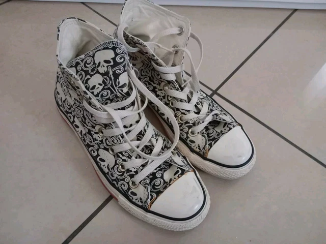 CONVERSE ALL STAR Hi borchie e teschi scarpe donna uomo Bianco artigianali EUR 109 00 PicClick IT