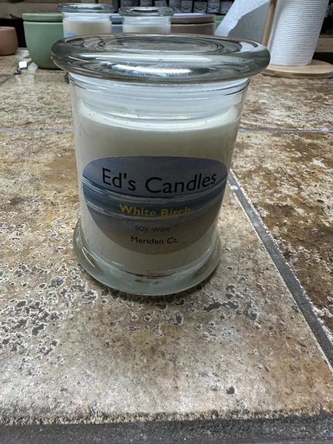 White Birch Scented Candle 100% Soy Wax Homemade  12Oz Status Jar