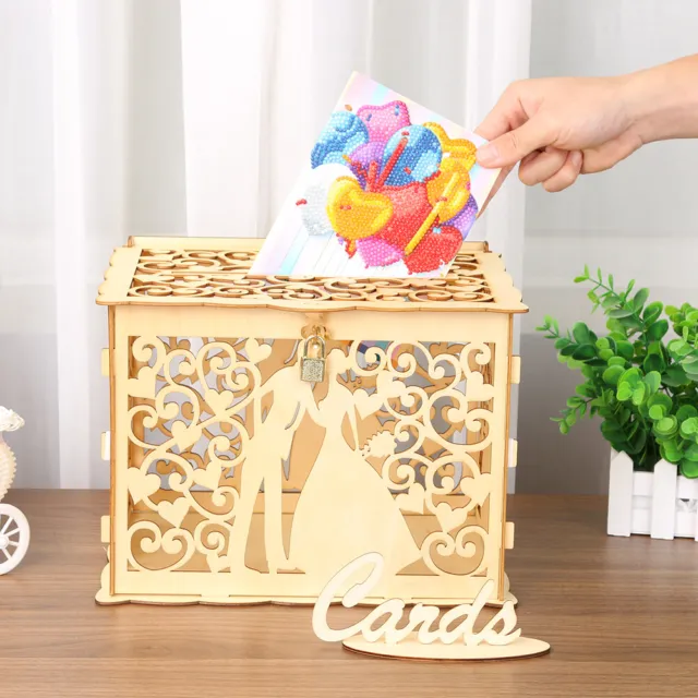 DIY Wooden Wedding Card Box Business Card Boxes Party Favor Decor (JM01368)