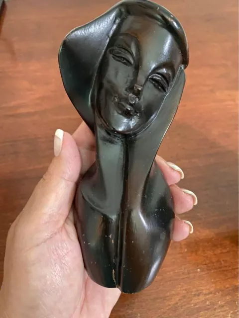 VINTAGE WOOD CARVING Woman Sculpture Mid Century Modern 19'' Tall $25.00 -  PicClick