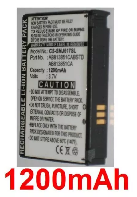 Batterie 1200mAh type AB813851CA AB813851CABSTD Pour Samsung SGH-I617 SPH-M305