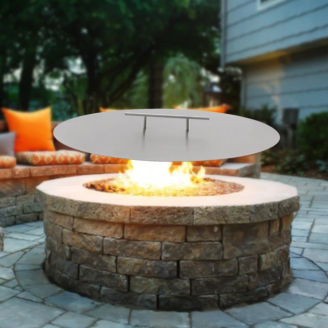 FIRE PIT BURNER Round Cover for Dropin Fire Pit Burner Pan, Fire Pit