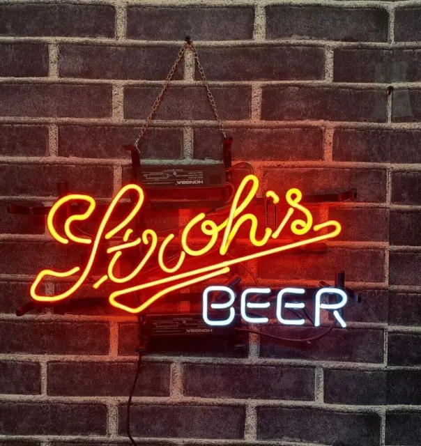 24" Stroh's Beer Acrylic Neon Sign Lamp Light Visual Handmade Decor Bar L