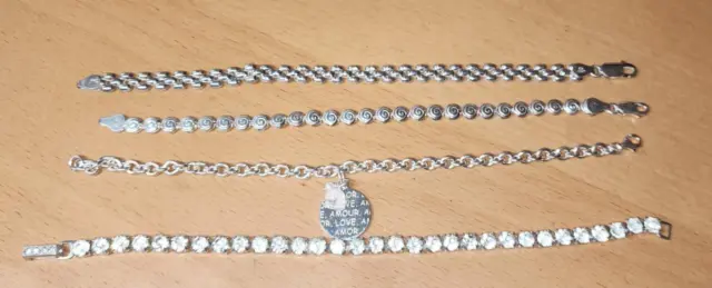 34.3 gram Lot of 925 Sterling Silver Wearable Bracelets (7" Bracelets)!