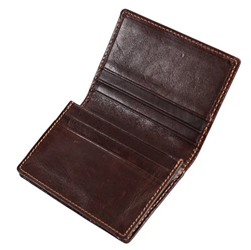 Rfid Mens Slim Front Pocket Wallet Genuine Leather Bifold Id/credit Card Holder 2