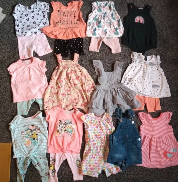 Baby Girls 0-3 Months Summer Holiday Bundle Tops, Dungarees,Rompers, Leggings, D