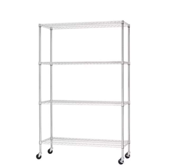 Hyper Tough 4 Tier Wire Shelf Unit Chrome Capacity 2400 lb with Levelers 3