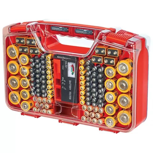 Battery Daddy Battery Organiser and Storage Case with Tester Holds 174 Batteries