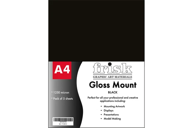 Paquete de 5 brillo negro Frisk Mount A4